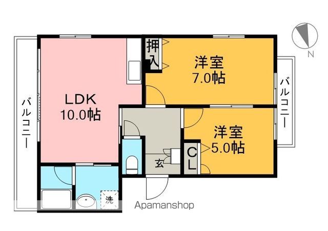 サンマリン横浜 202号室 間取り