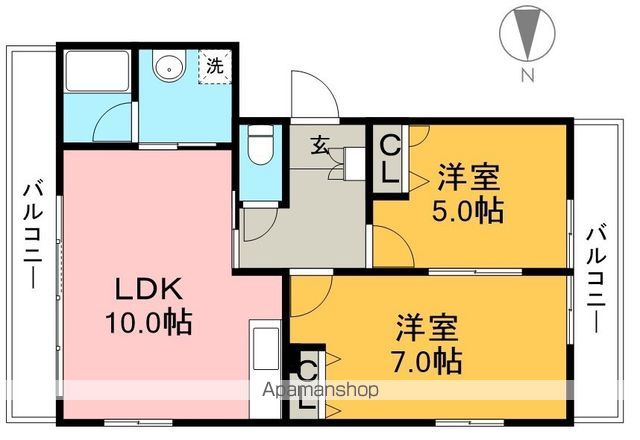 サンマリン横浜 101号室 間取り