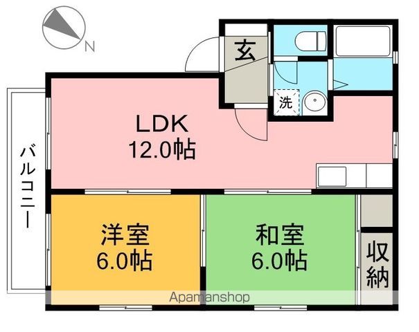 桂ハイツ　Ａ棟 102号室 間取り