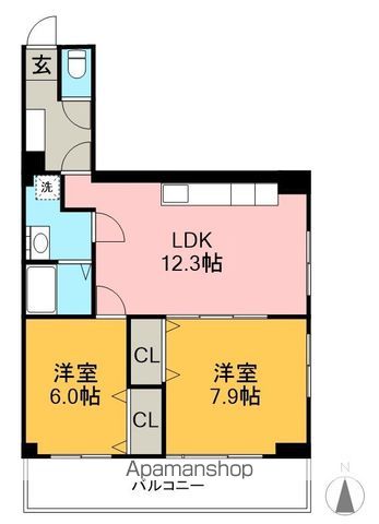 ロイヤル新本町 203号室 間取り