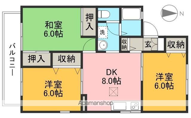 パークサイドアサヒ　Ｂ棟 202号室 間取り
