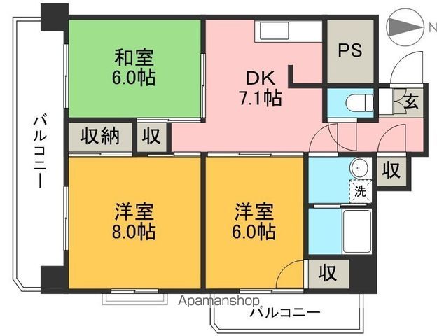 Ｎ＆Ａ　ＡＰＡＲＴＭＥＮＴ 802号室 間取り