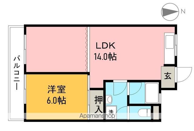 Ｔｒｅａｓｕｒｅ　ｈｏｕｓｅ 405号室 間取り