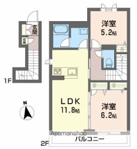シャーメゾン鏡川 201号室 間取り