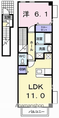 アルバ・ソーレ　Ｂ 201号室 間取り