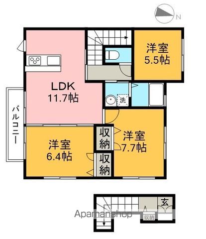 シャーメゾン幸 202号室 間取り