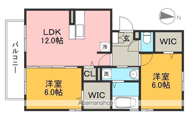 コモド伊勢崎Ⅱ 201号室 間取り
