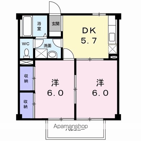 メゾンリーヴＭ・Ｋ 202号室 間取り