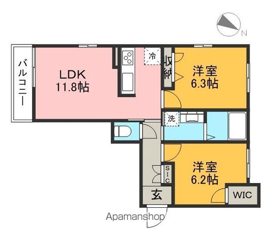 ベレオ東久万 301号室 間取り