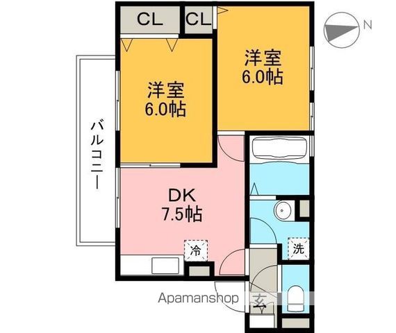 ソシアドミール　Ａ棟 203号室 間取り
