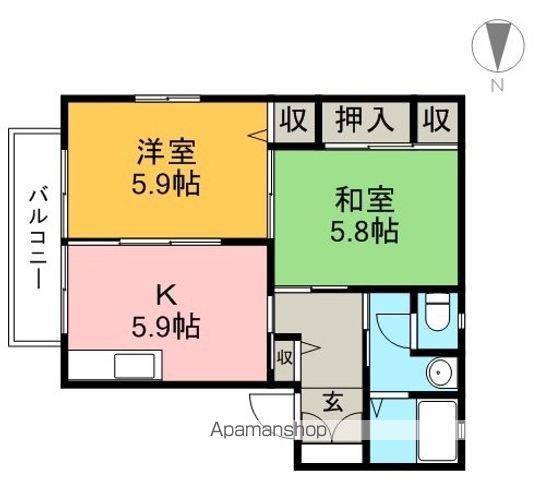 シャーメゾン愛宕山　Ｂ棟 101号室 間取り