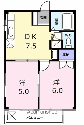 ハートフル園 202号室 間取り