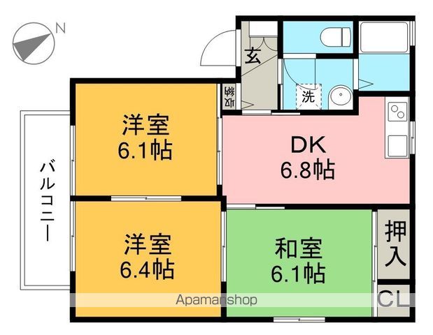 アメニティ朝倉　Ａ棟 202号室 間取り