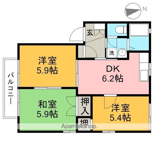 エスポワール　Ｅ棟 202号室 間取り