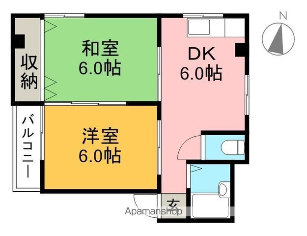 リバープール桟一Ⅱ 301号室 間取り