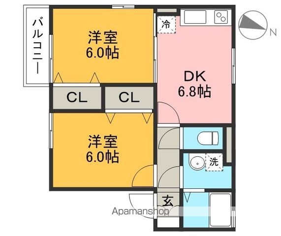 ガーデンハイムウシオ 201号室 間取り