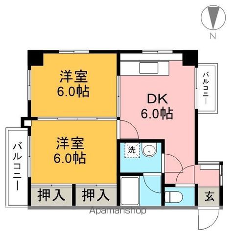 リバース桜井 206号室 間取り