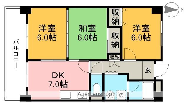 山崎ハイツ 402号室 間取り