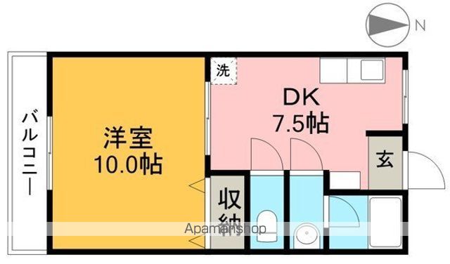 シルキーハイツ 206号室 間取り