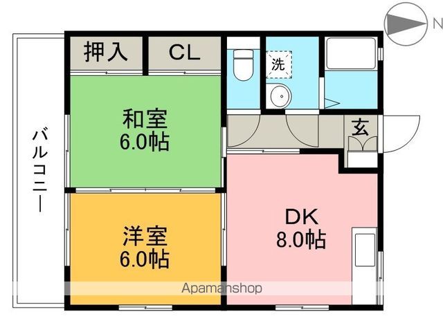 グリーンエスカイア 201号室 間取り