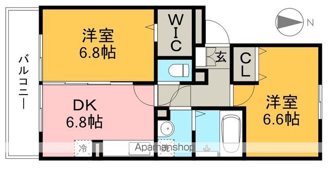 リビングタウン北川添　Ａ棟 A303号室 間取り
