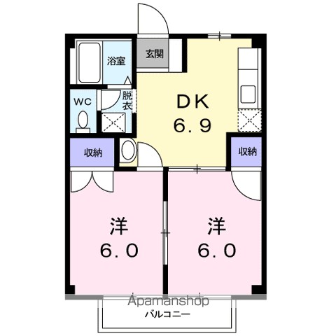 若葉ハイツ 105号室 間取り