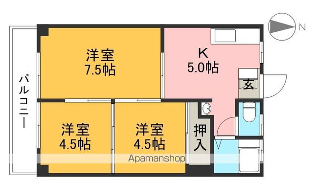 アビタシオン長野 3C号室 間取り