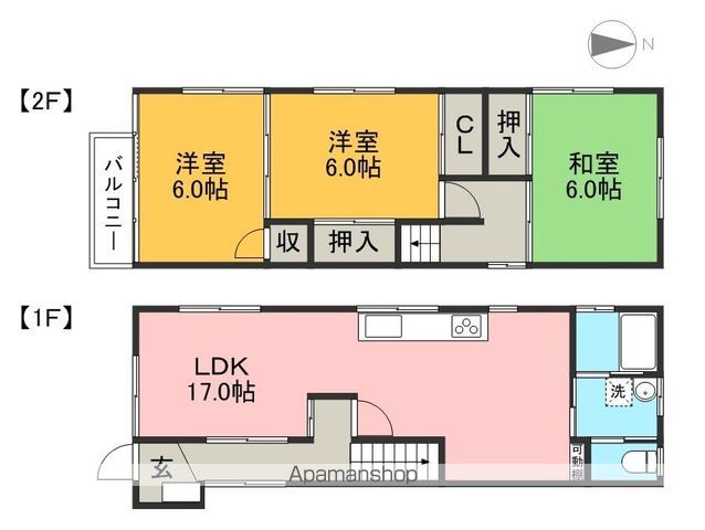 高須新町四丁目貸家　西棟 間取り