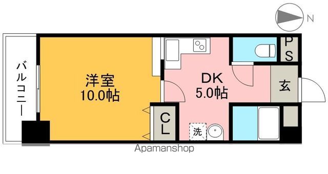 エルミタージュ天神 301号室 間取り