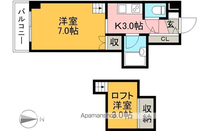 アサヒコート 307号室 間取り