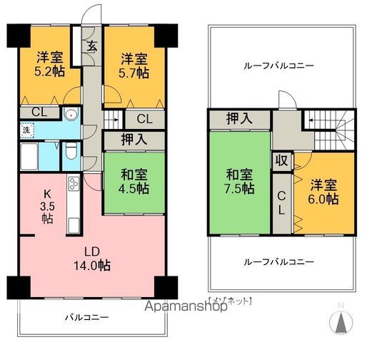 サーパスシティ高知Ⅱ 1406号室 間取り