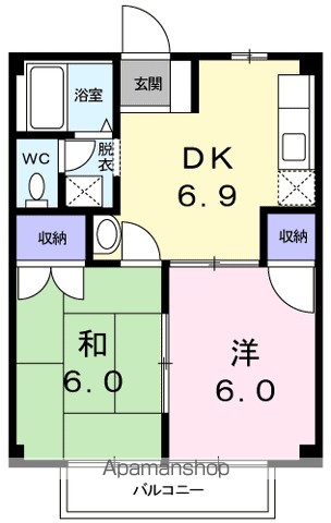 コーポ中岡 201号室 間取り