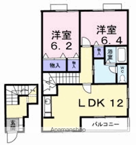 メゾンあゆみＤ 204号室 間取り