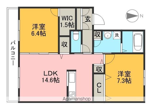 シャーメゾン初月Ⅱ　Ａ棟 302号室 間取り