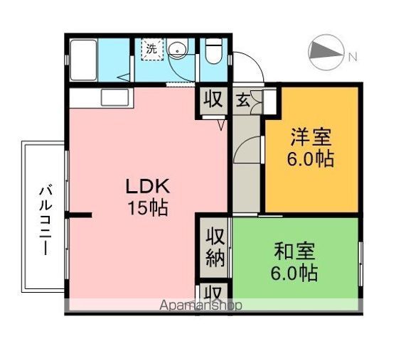 イチゴハイツⅠ　Ｂ棟 201号室 間取り
