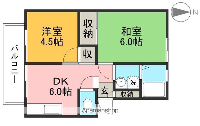 ディア・コート鴨部Ⅱ 202号室 間取り