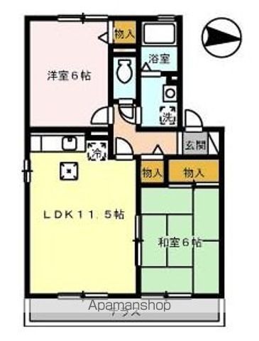 ルミエール　Ⅲ棟（南国市緑ヶ丘） 103号室 間取り