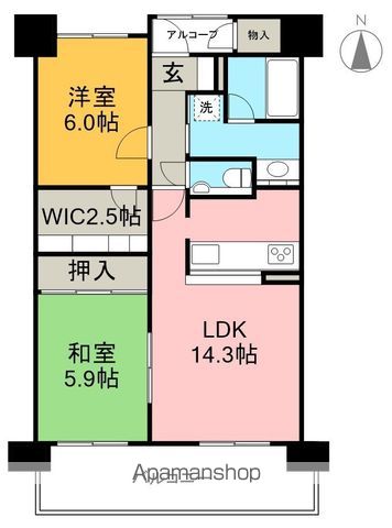 アルファステイツ天神大橋 502号室 間取り
