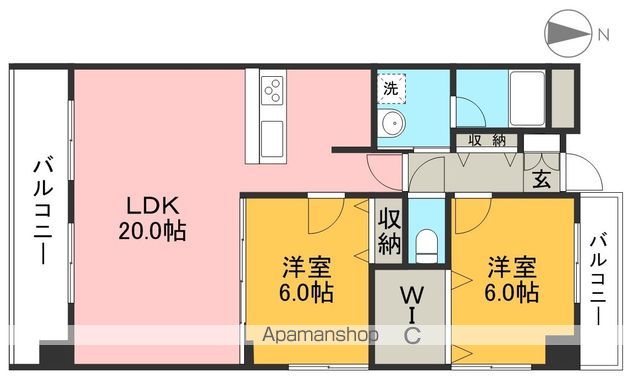 グランドール桜井 1102号室 間取り
