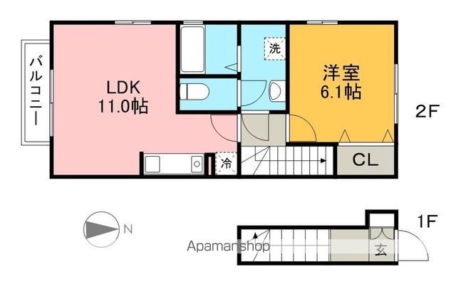レジアスＮ－Ⅱ 202号室 間取り