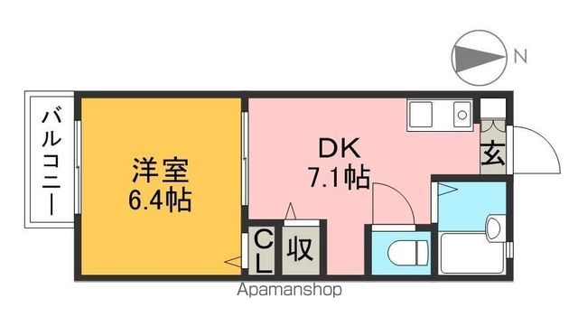 ラピス　Ａ棟 103号室 間取り