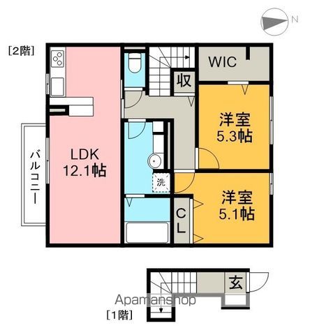 ラフィーネⅡ 203号室 間取り
