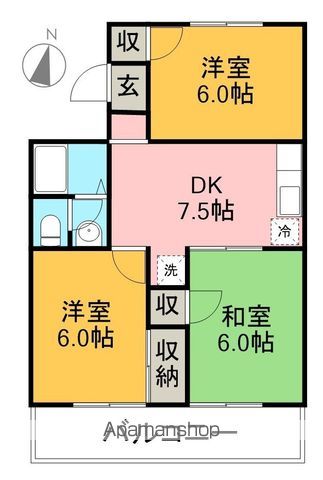グランドステージ一宮中町 3B号室 間取り