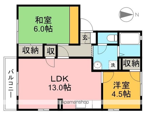 フジパレス高知　Ｇ棟 201号室 間取り