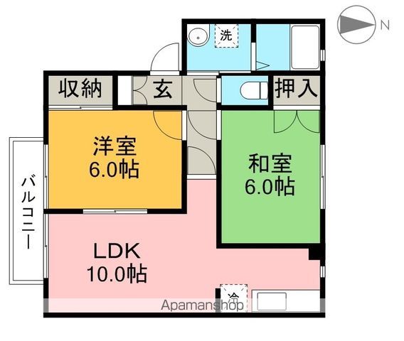アムール　Ｆ棟 102号室 間取り