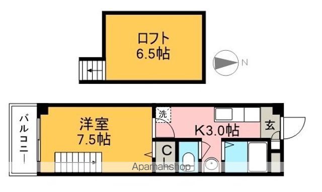 ノワール北新田 402号室 間取り