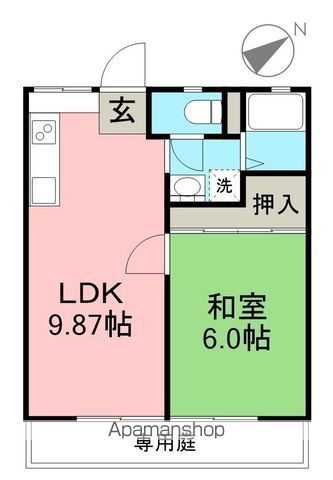 はとがさきハイツⅡ 112号室 間取り