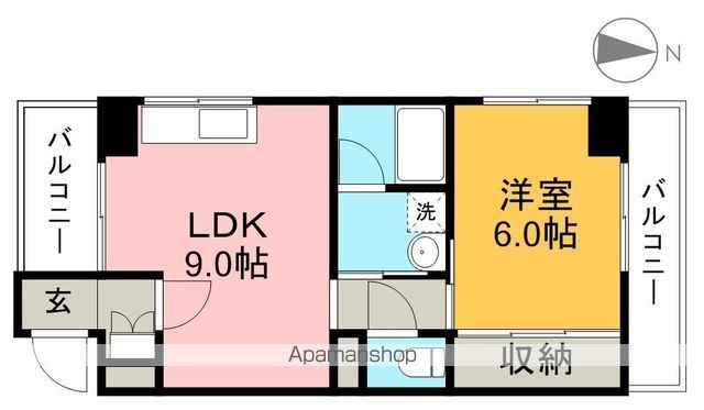 ドミール鷹匠町 102号室 間取り