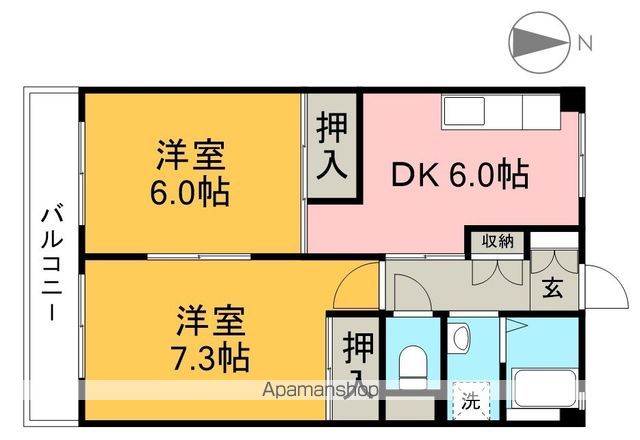 木の丸グリーンハイツ 408号室 間取り
