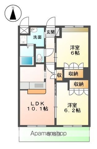 グリーングランデⅠ 102号室 間取り